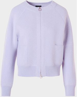 Akris Cashmere Pique Zipped Cardigan - Blue