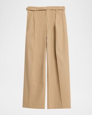 Co. Drop-Waist Tton Twill Straight-Leg Pants With Belt - Natural