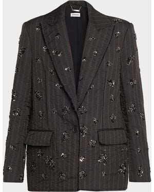 Jonathan Simkhai Murphy Sequined Pinstripe Blazer - Black