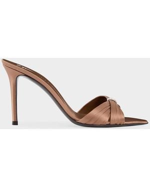 Giuseppe Zanotti Intrigo 90Mm Silk Stiletto Mules - Brown
