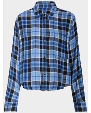 Rails Malin Boxy Plaid Twill Shirt - Blue