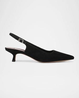 Vince Sabra 45Mm Suede Slingback Pumps - Black