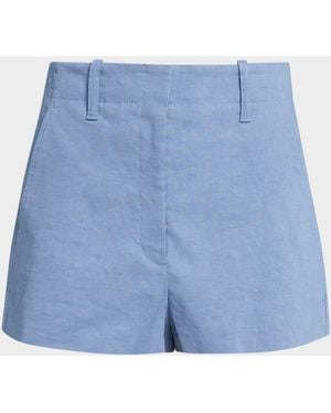 A.L.C. Liam Linen-Blend Trouser Shorts - Blue