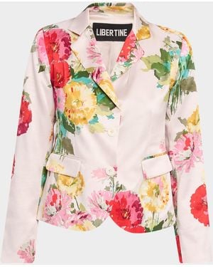 Libertine Pat Nixon Silk Single-Breasted Classic Jacket - Pink