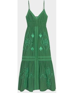 Rails Blair Embroidered Cotton Maxi Dress - Green