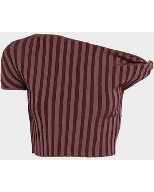 Ph5 Riley Pleated Off-Shoulder Crop Top - Red