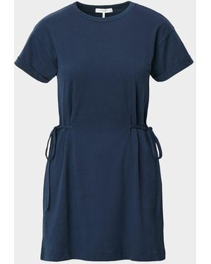 Rag & Bone Mica Tie-Waist Cotton Jersey T-Shirt Mini Dress - Blue