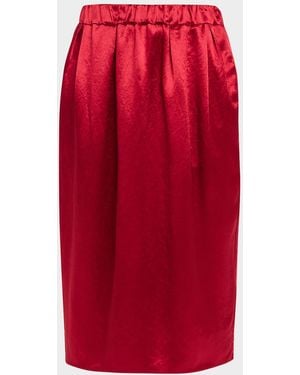 Maria McManus Sateen Midi Tulip Skirt - Red