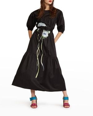 Cynthia Rowley Papaver Poppy Maxi Dress - Black