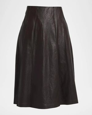 Commando Faux Leather Midi Skirt - Black