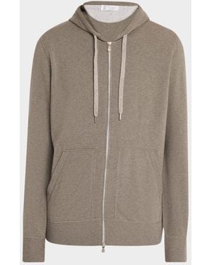 Brunello Cucinelli Apos;S Cashmere Knit Full-Zip Hoodie - Brown