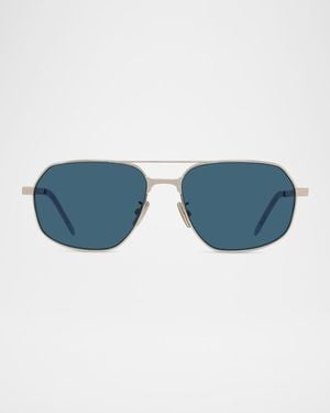Givenchy Gv One 57Mm Metal Aviator Sunglasses - Blue