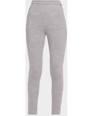 Balmain Heathered Ankle Leggings - Gray