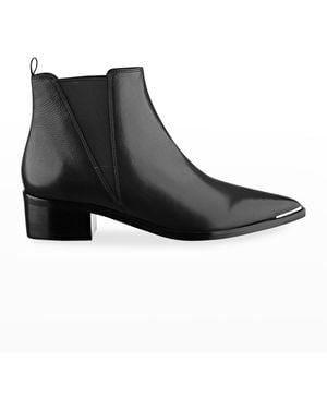 Marc Fisher Yale Leather Pointed Chelsea Booties - Black