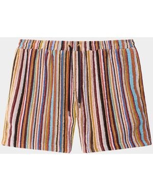 Paul Smith Apos;S Striped Cotton Shorts - Red