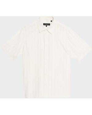 Rag & Bone Dalton Plaid Jacquard Short-Sleeve Shirt - Natural