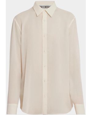 Akris Sheer Wool-Blend Shirt - White