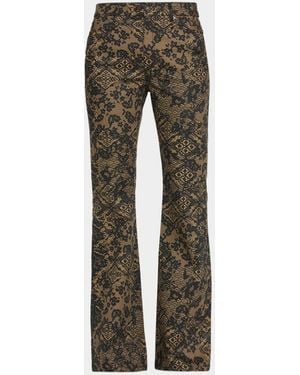 Likely Charlie Patchwork-Lace Print Jeans - Gray