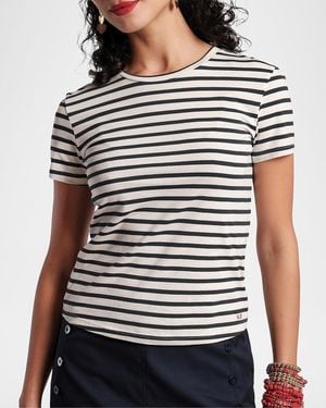 Frances Valentine Super Striped Pima Cotton T-Shirt - Black