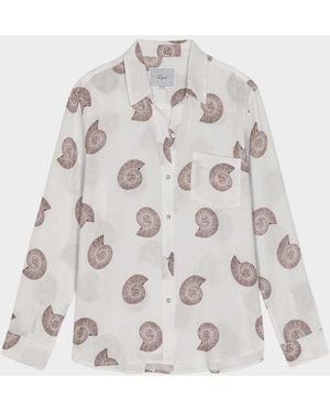 Rails Charli Printed Linen Shirt - White