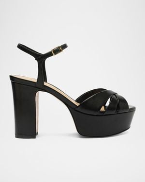 SCHUTZ SHOES 105Mm Keefa Leather Platform Sandals - Black