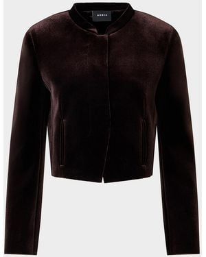 Akris Kadet Velvet Neoprene Short Jacket - Black