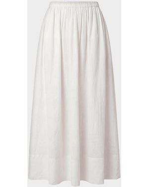 Toccin Imogen Linen-Cotton Midi Skirt - White