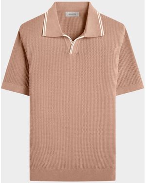 Bugatchi Apos;S Johnny Collar Short-Sleeve Sweater - Natural