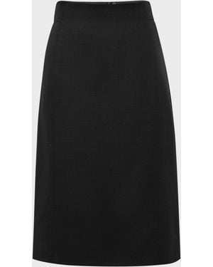 Akris Wool-Blend Knee-Length Pencil Skirt - Black