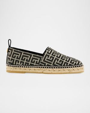 Balmain Apos;S Monogram Jacquard Espadrilles - Black