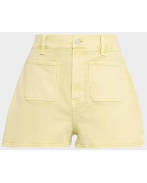 Veronica Beard Elijah Patch Pocket Denim Shorts - Yellow