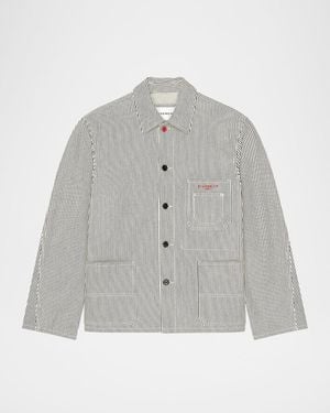 Givenchy Apos;S Couture Seam Stripe Denim Jacket - Gray