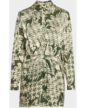 Ramy Brook Palmer Satin Mini Dress - Green