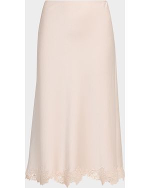 Kobi Halperin Brooks Lace-Trim Midi Skirt - Natural