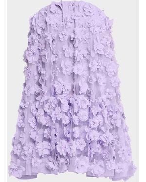 HELSI Bianca Embroidered Strapless 3D Floral Mini Dress - Purple