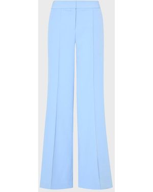 MILLY Nash Wide-Leg Cady Pants - Blue