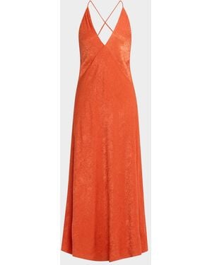 Significant Other Arielle Plunging Maxi Dress - Red