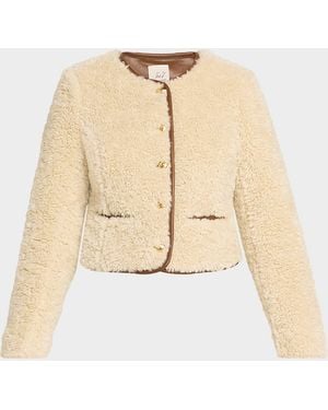 Cinq À Sept Naia Cropped Faux Fur Jacket - Natural