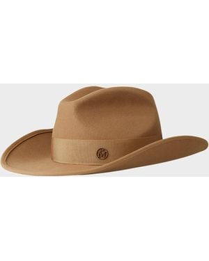 Maison Michel Austin Camel Wool Felt Cowboy Hat - Brown