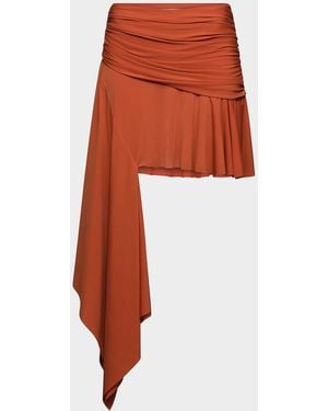Et Ochs Emerson Side Drape Mini Skirt - Orange