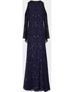 Shoshanna Quinn Metallic Lurex Maxi Dress - Blue