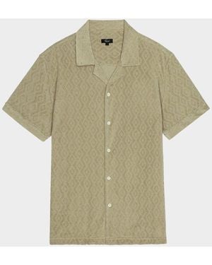 Rails Apos;S Maverick Terry Diamond-Jacquard Camp Shirt - Green