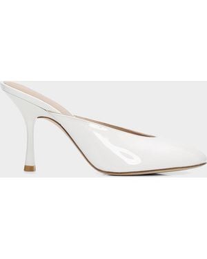 Stuart Weitzman 85Mm Madison Patent Leather Mules - White