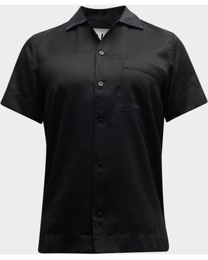 CDLP Apos;S Casual Button-Down Lounge Shirt - Black