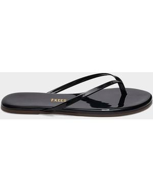 TKEES Lily Gloss Patent Leather Flip-Flops - White