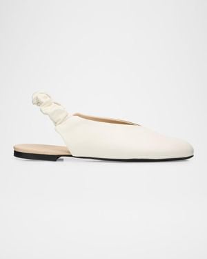 La Canadienne Glenn Leather Slingback Flats - White
