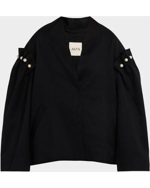 Ak Studio Ulla Shawl Collar Wrap Jacket - Black