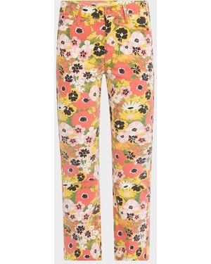 Mother The Mid-Rise Smokin' Double Flood Jeans - Orange