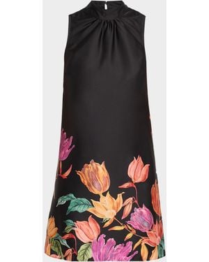 MISA Los Angles Andie Floral Mini Dress - Black