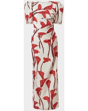 Carolina Herrera Calla Lily Ankle Length Dress - Red